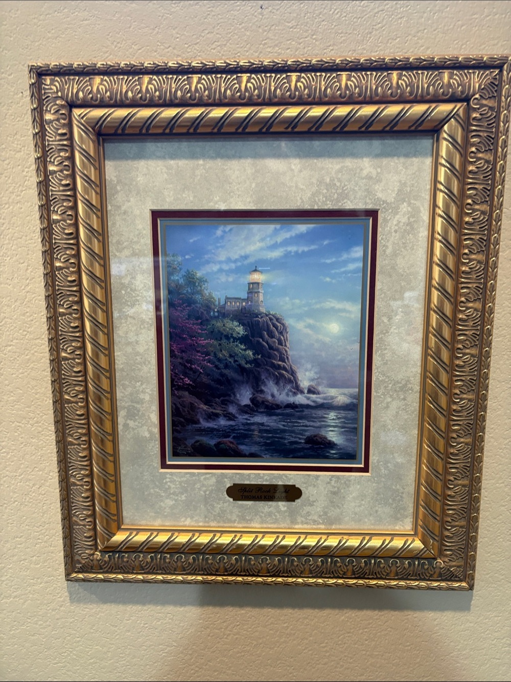 Thomas Kinkade “Split Rock Light” Framed Matted Collectors Print